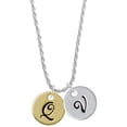 thumbnail image 1 of Delight Jewelry Goldtone Large Disc Letter - Q - 3/4'' Silvertone Script Initial Disc - V - Charm Necklace, 20"+3", 1 of 4