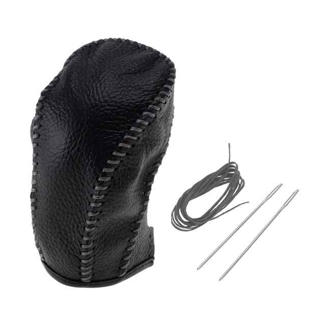 Cubierta de pomo de cambio de marcha antideslizante Unique Bargains para automóvil, protector de manija de cambio para Buick Envision 15-20, cuero sintético negro y gris