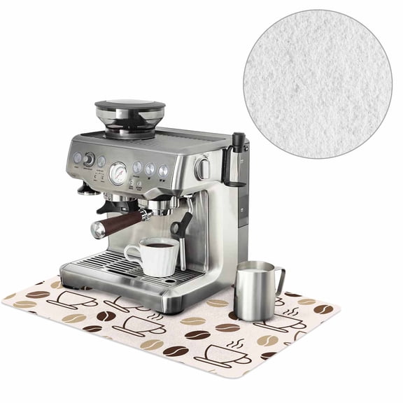 Coffee Mat for Countertop, Rubber Coffee Bar Mat with Non-Slip Base, Espresso Machine Mat, Coffee Machine Rubber Mat for Coffee Bar Counter, Absorbent Coffee Maker Mat for Kitchen Counter