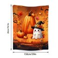 thumbnail image 3 of Custom Halloween Throw Blanket 60"×78", Personalized Photo & Letter Print Soft Fleece Blanket, Spooky Holiday Decor for Bed & Sofa (G ,60"×78"), 3 of 6