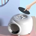 thumbnail image 4 of Round Large Cat Toilet with Pet Plastic Scoop Record Player Appearance Fully Enclosed Cat Litter Box for cats pets under 10kg ShopWise Round, 4 of 8