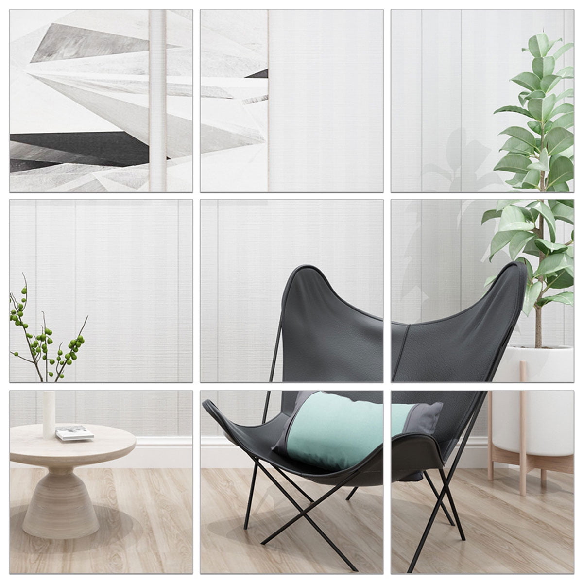 Everso 10Pcs Adhesive Mirror Sheets Ultrathin Flexible Mirror Sheets