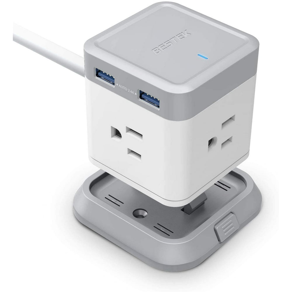 BESTEK Power Strip with USB, Vertical Cube Mountable Power Outlet