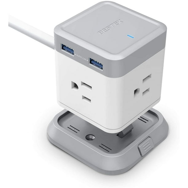 BESTEK Power Strip with USB, Vertical Cube Mountable Power Outlet