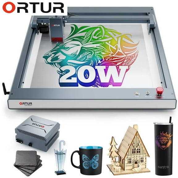 Ortur OLM3 LU3-20A 20000mW Laser Engraver with 50L Laser air Assist, 20000mm/min Engraving Speed and App Control, Laser Engraver for Wood and Metal