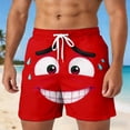thumbnail image 2 of ibiyuan 3d Cartoon Smile Face Men Swim Shorts Drawstring Waist Mens Bathing Suit Quickdry Elastic Waist Beach Surf Swimwear Outdoor Beach Vacation Shorts, 2 of 4