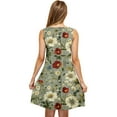 thumbnail image 4 of Ovzne Robes pour Femmes Robe Femme Décontractée Grande Taille Sans Manches Col Rond Courte Robe Florale Robe de Printemps Liquidation, 4 of 5