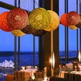 thumbnail image 1 of Round Concise Hand-woven Rattan Vine Ball Pendant Lampshade Light Lamp Shades Light Accessories(15cm Diameter) Red, 1 of 8