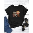 thumbnail image 3 of QAFOPEH Women Vintage 1974 Limited Edition Shirt Crewneck Tee Birthday Gifts Tops, 3 of 7