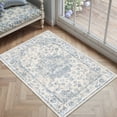 thumbnail image 3 of BERTHMEER 2'x3' Small Area Rugs for Entryway Laundry Bathroom Bedroom Entrance Kitchen Dorm Blue Non Slip Washable Vintage Traditional Oriental Carpets Distressed Rugs, 3 of 6