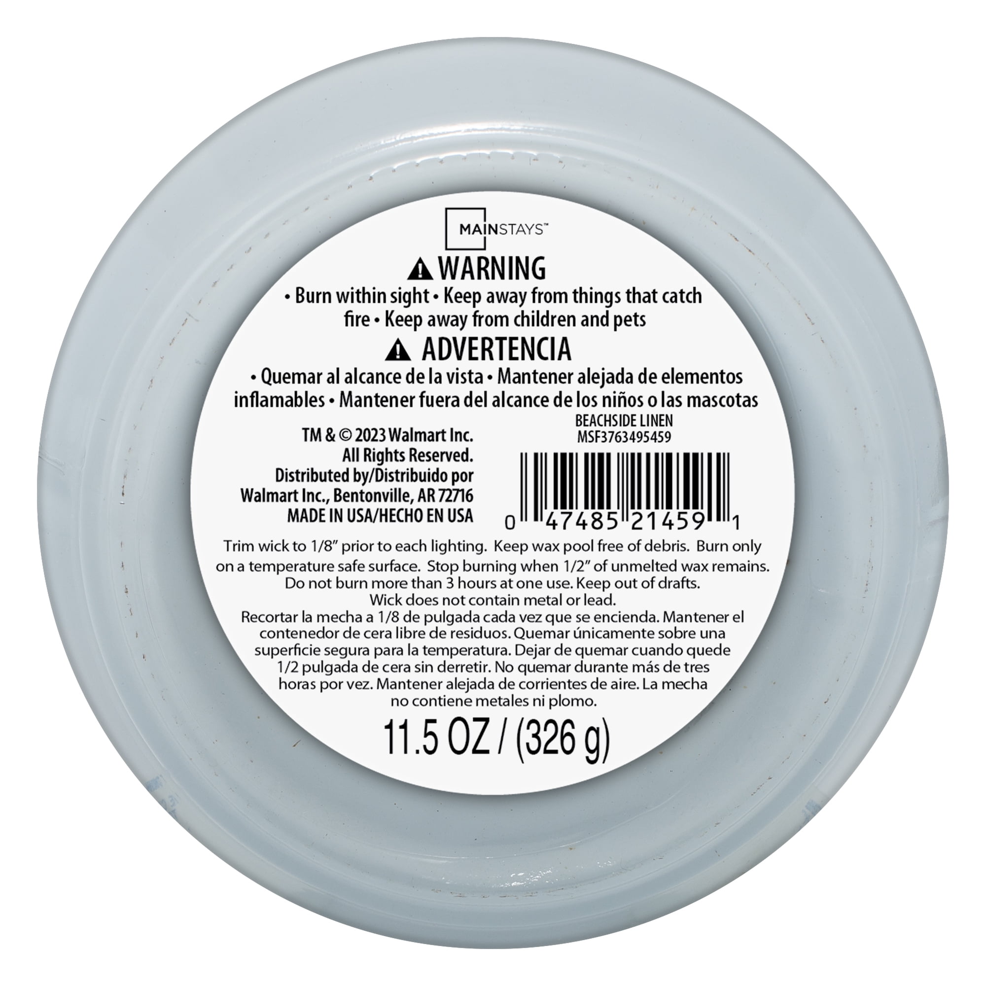 Mainstays Beachside Linen Scented 3 Wick Candle, 11.5 oz.