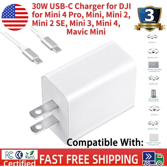 30W USB-C Charger for DJI, (for Mini 4 Pro Two-Way Charging Hub,Mini 4 Pro,Mini)