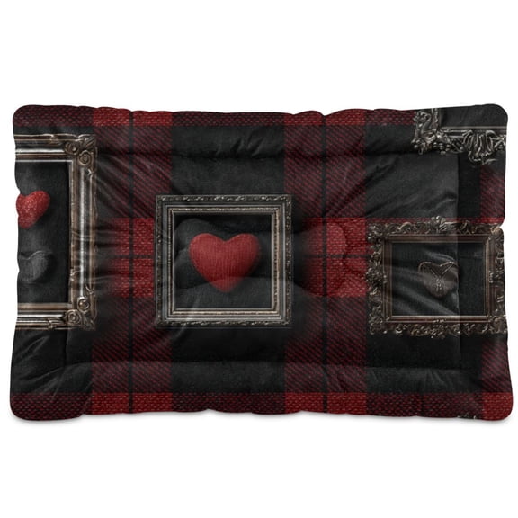 Cozy Mat Pet Bed Indoor Outdoor Warm Soft For Cat Dog Puppy(S/M) Plaid Pattern Vintage Aesthetic