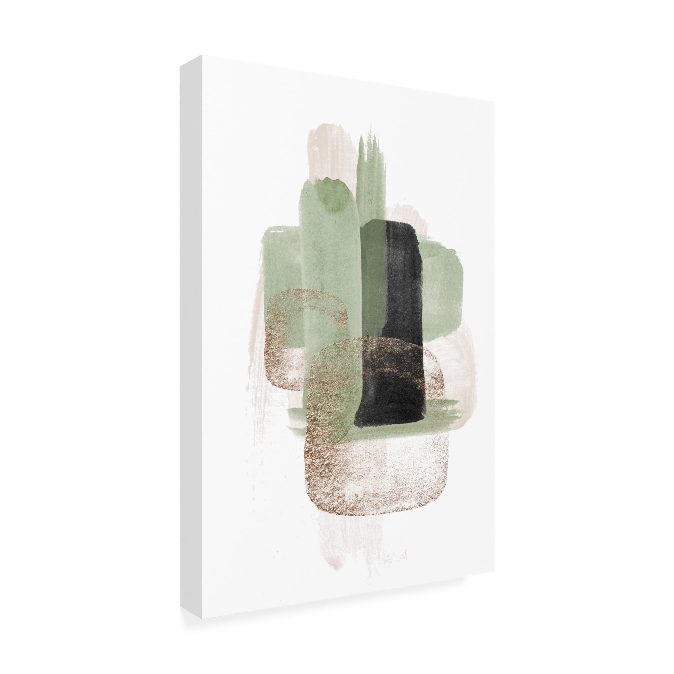 Trademark Fine Art Sally Ann Moss Simple Green 3 Canvas Wall Art