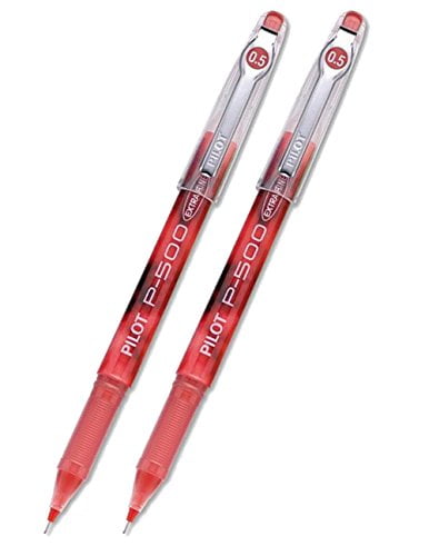 Pilot Precise P-500 Gel Rolling Ball Pen, Extra Fine Red Ink 2-PACK(38602)