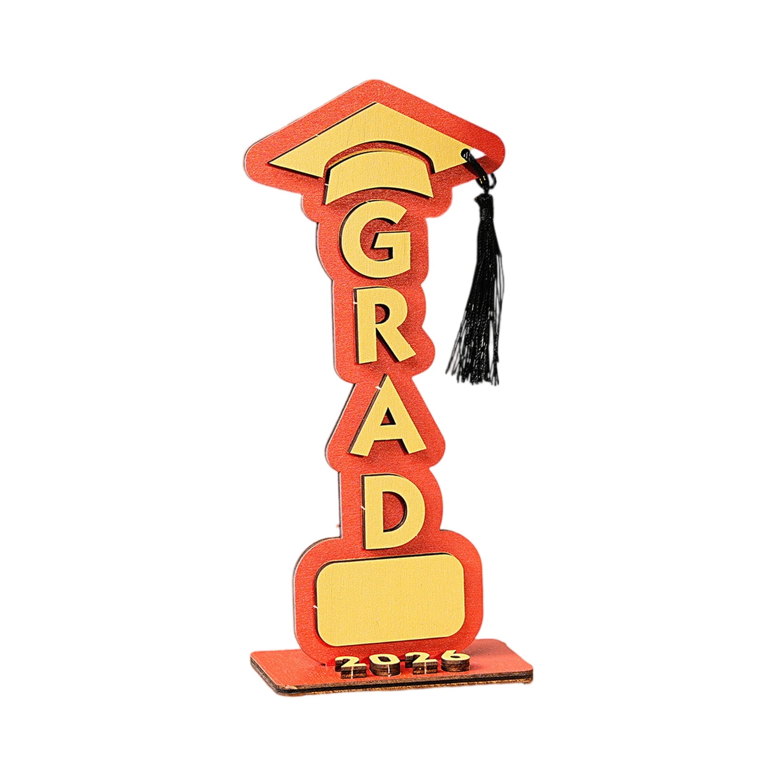 Graduation Decorations 2026 Wooden Grad Tabletop Sign 8.8in Graduation Party Decor, 3D Grad Display with Cap Graduation Season Table Centerpiece Keepsake