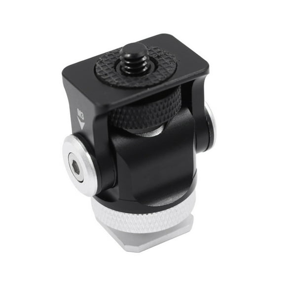Amdohai Mini Cold Shoe Mount Adapter Bracket Alumimun Alloy 1/4 Inch Screw Connector for DSLR Camera Video Monitor LED Light