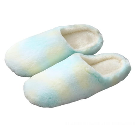 

shuwee Women s Slippers Plush Home Slippers Warm and Comfortable Slippers Winter Spring for Indoors and Outdoors Green 5-5.5