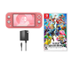 thumbnail image 1 of Nintendo Switch Lite Handheld Console Coral Pink Refurbished Bundle with Super Smash Bros. Ultimate Game, 1 of 5
