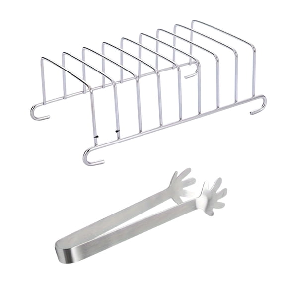 8 Slots Stainless Steel Toast Bread Holder, Rectangle Pancake Holder Kitchen Organizer Bakeware Cooling Racks Air Fryer Accessories