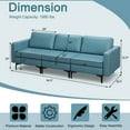 thumbnail image 4 of Costway Modern Modular 3-Seat Sofa Couch w/ Side Storage Pocket & Metal Leg Blue, 4 of 10