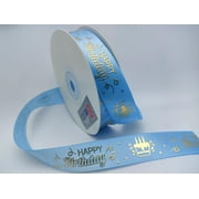 BMEIGO Baby Blue Ribbon AIF420 Yard 6/8 inch Cake Baking Stamping Gift Wrapping Ribbon, for Gift Wrapping Blue Ribbon