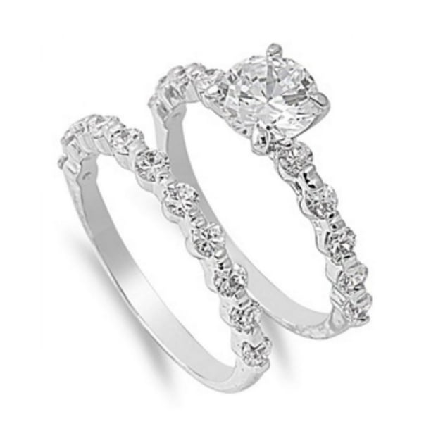 Royal Design Rhodium Plated Brass Ring With Cubic Zirconia Walmart