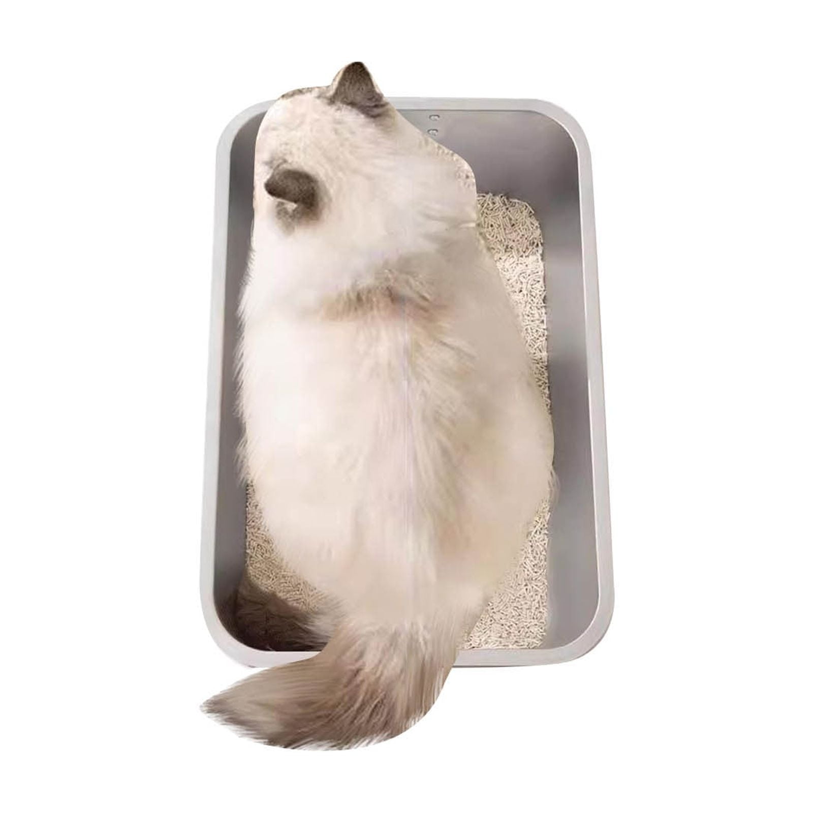 Tarmeek Stainless Steel Cat Litter Box XL Extra Large High Sided Metal Litter Pan Anti-Leakage Non-Stick Easy Clean Rustproof for Large Cats