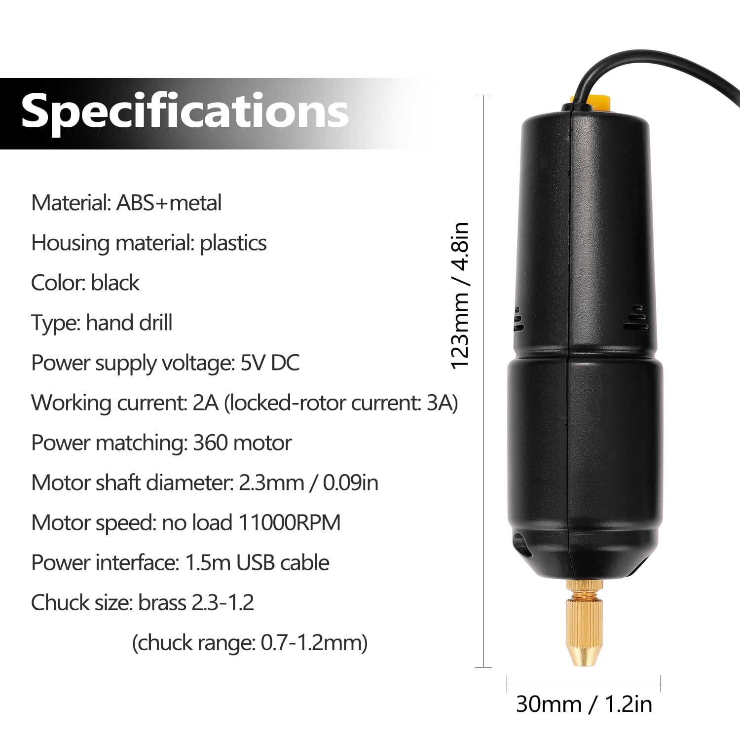 Small Z-U36 Mini Handheld Electric Drill USB Puncher 5V Power Small Grinding Tool for Jewelry Pearl Resin DIY