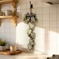 thumbnail image 5 of Doghiosgha Wooden Heart Hanging Wall Ornament Farmhouse Bow Decor with Wooden Pendants for Entryway Living Room Home Decor, 22.8 Inch, White, 5 of 5