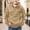 Khaki, variant on Boys Solid Color Half-Zip Hooded Sweatshirt, Casual Long Sleeve Pullover with Chest Pockets & Kangaroo Pocket, Fall Winter Warm Hoodie for Kids, Beige 110