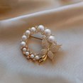 thumbnail image 4 of TNOBHG Rust-proof Brooch Stainless Exquisite Vintage Women Brooch Faux Pearl Butterfly Decor Wear-resistant Pin for Clothes Collar Hat Scarf Anti-slip Coat, 4 of 8