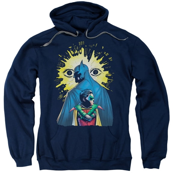 Trevco BM2689-AFTH-1 Batman Watchers-Adult Pull-Over Hoodie, Navy - Small
