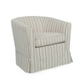 thumbnail image 2 of Noble House Glouster Modern Swivel Club Chair, White/Blue Stripe, 2 of 8