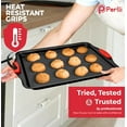 thumbnail image 4 of Perlli Baking Pan Set 3-Pc Carbon Steel Bakeware for Kitchen with Red Silicone Handles, 4 of 7