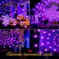 thumbnail image 4 of Halloween Spider Web Lights 4FT Diameter 70 LED with Black Spider  Waterproof Orange Net Lights  Remote Control  8 Modes Cobweb Ha, 4 of 7