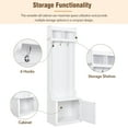 thumbnail image 5 of EUROCO 3-in-1 Slim Hall Tree with Storage, Multi-Functional Hall Tree, Coat Rack with 6 Hanging Hooks, Bench, Storage Cabinet and Elegant Foyer Cabinet for Hallway and Living room, White, 5 of 8
