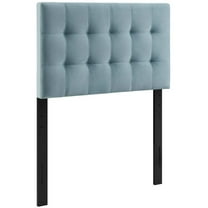 Modway Lily Biscuit Tufted Twin Performance Velvet Headboard in Light Blue