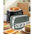 thumbnail image 4 of Farmhouse Green Plaid Toaster Cover 4 Slice, Large Kitchen Appliance Covers, Vintage Country Cock Checkered Toaster Oven Cover with Loop, Bread Machine Cover Polyester Dust Cover Protection, 4 of 4