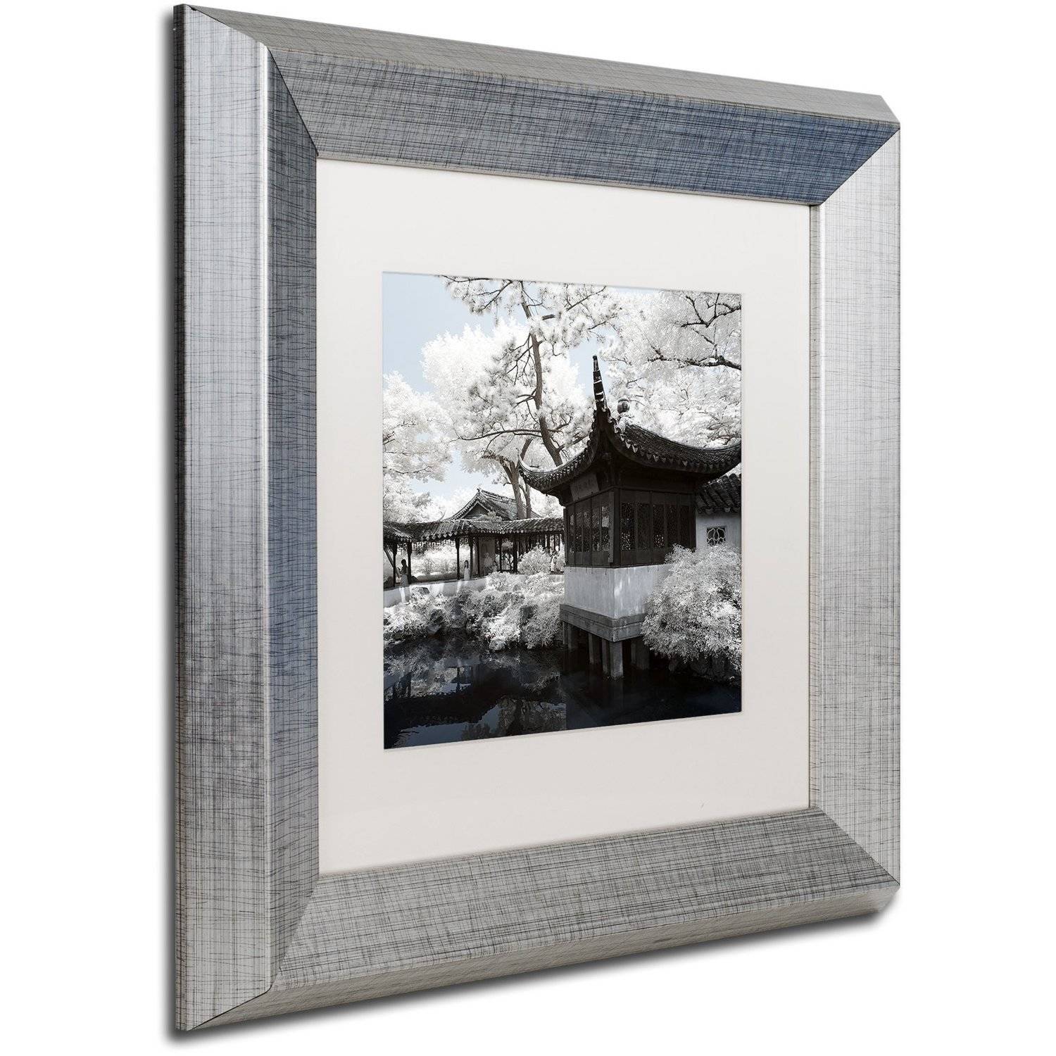 Trademark Fine Art "Winter Temple" Canvas Art by Philippe Hugonnard, White Matte, Silver Frame
