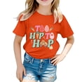 thumbnail image 1 of PMVFHDE Hauts d'Été Tendance Fille Hauts d'Été Manches Courtes pour Fille Hauts Manches Courtes Filles Hauts Enfants Filles Pâques Mignon Graphique Col Rond T-Shirt d'Été Orange, 3-4 Ans, 1 of 4