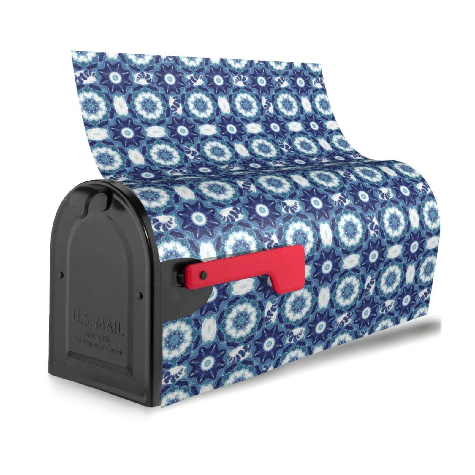 Xecao Vintage Blue for Mailbox Cover with Magnetic Strips, Waterproof and Sunscreen, Adds a Decorative Touch to Your Garden Yard.