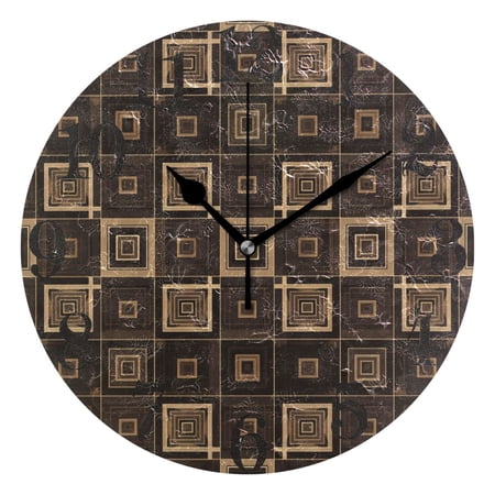 Elegant Geometry Round Wall Clock Battery Operated Silent Non-Ticking Bedroom Office Kitchen Home School Decor 10(Black)