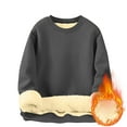 thumbnail image 6 of Men's Crewneck Sweatshirt Heavyweight Fleece Sweatshirts Thick Winter Sherpa Lined Long Sleeve Pullover Warm Thermal Dark Gray S, 6 of 6