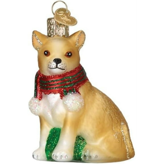 Old World Christmas Blown Glass Ornament for Christmas Tree, Chubby Chihuahua (with OWC Gift Box)