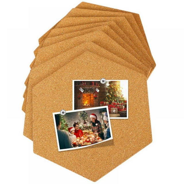 Topumt Premium Cork Board Tiles, Self Adhesive Backing, Hexagonal