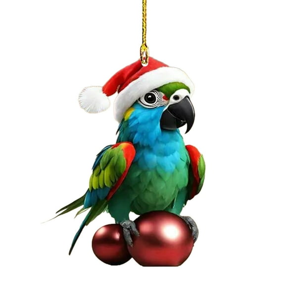 Christmas Hanging Acrylic Cartoon Parrot Modeling Christmas Tree Hanging Decorations Festive Home Decoration Supplies Hangs Home Decor