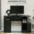 thumbnail image 4 of HOMCOM Computer Desk Modern Workstation Desk w/ Shelf Drawer Black, 4 of 10