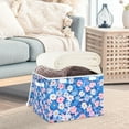 thumbnail image 3 of Yayeee Collapsible Cube Storage Bin with Lid Fabric Closet Decorative Basket with Handles, Blue Daisy, 3 of 7
