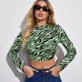 thumbnail image 1 of Puntoco Mujer Camiseta de manga larga con estampado de rayas Camiseta sexy sin espalda Vendaje Blusa de mujer Puntoco Puntoco-5731, 1 of 8